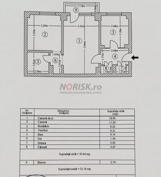 2 Camere IOR Câmpia Libertatii I BL. 1980 I 54 MPI Et. 2  I Oportunitate 
