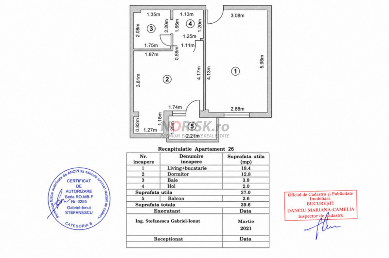 2 Camere | Bloc 2021 | Decomandat | Mobilat & Utilat | 