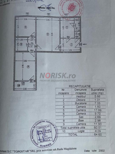 3 Camere | Semidecomandat | Brâncoveanu | Etaj 3 | 65 m²