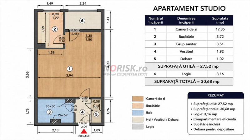 Studio Renovat | Brâncoveanu | Mobilat și Utilat | Etaj 1/10