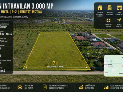 Teren Intravilan Glina | 3000 MP | Oportunitate de investiție | P + 2