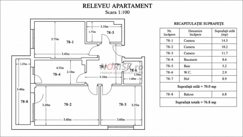 3 Camere Premium | Decomandat | 77 mp | Parcare Inclusă | Pallady