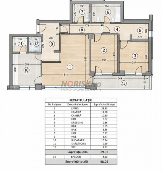 Natura Residence | 3 camere | 98 mp | 3 băi | 2 parcări | Piscină & SPA