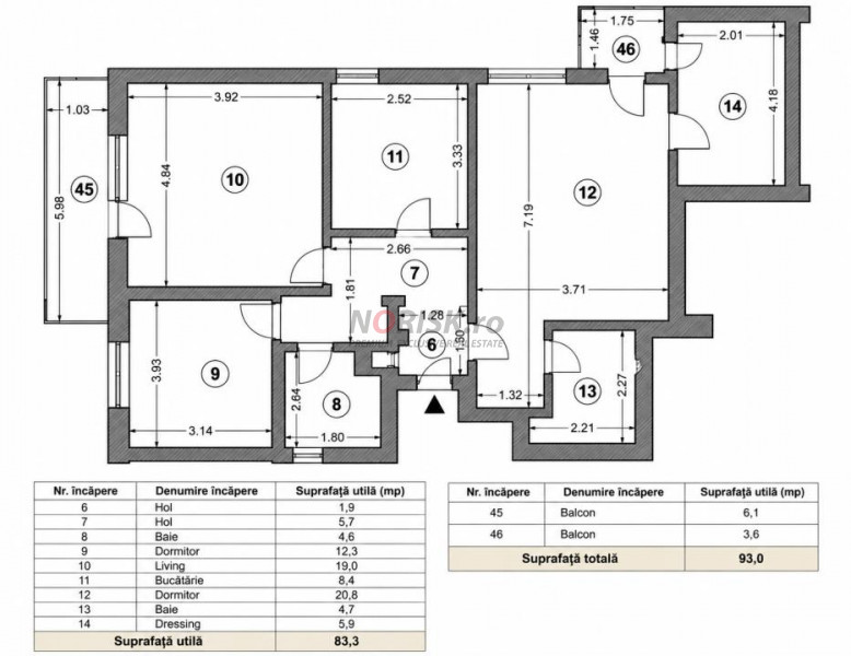 3 Camere | 93 mp | 2 băi | Centrală | Bloc 2024 | Aleea Argeșana