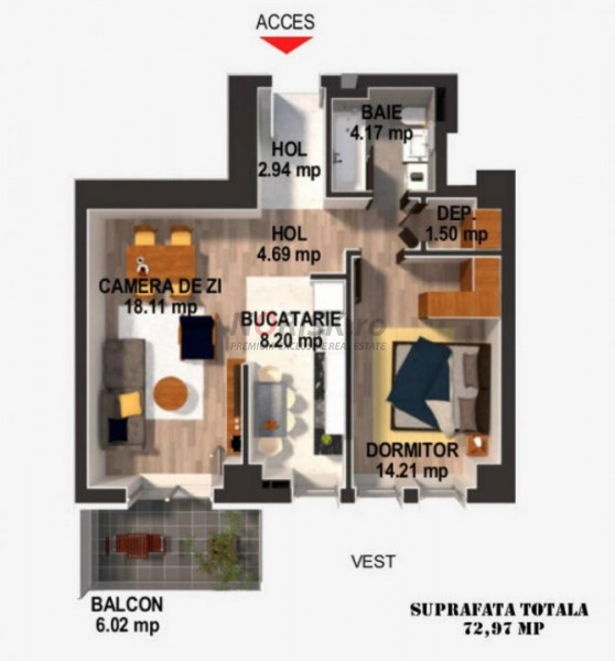 Apartament 2 Camere Moghioros Park Residence