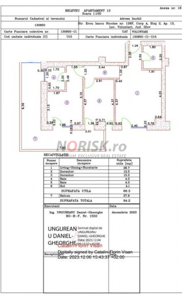 3 Camere | 94 MP | Terasă 28 MP | Cortina 126 | Erou Iancu Nicolae 